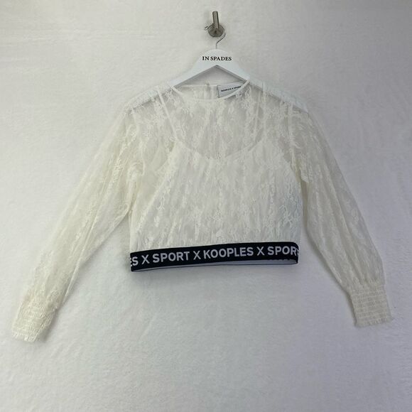The Kooples X Sport Lace Long Sleeve Top - Picture 1 of 5